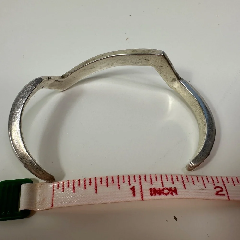 Navajo Flush Mount Mother of Pearl Sterling Silver Cuff Bracelet